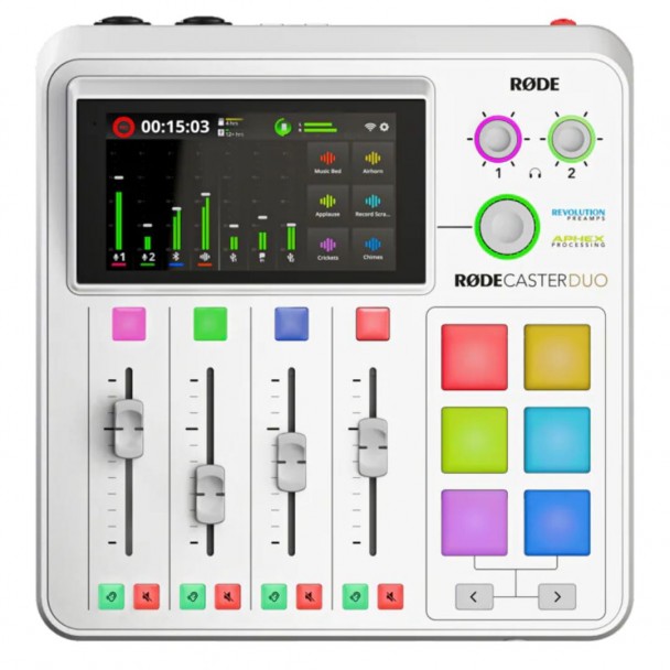 Rode RODECaster Duo White Interfata audio podcast - Zeedo Shop