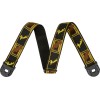 Fender Quick Grip Locking End Strap, Black/Yellow & Brown Monogram, 2"
