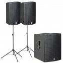 2 x HK Audio SONAR 110 Xi + SONAR 115 Sub D + Stative