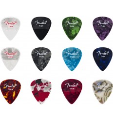 Fender 351 Shape Thin Dotted Celluloid Picks 12 per pack