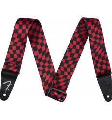 Fender Wavy Checkerboard Polyester Strap Red