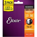 Elixir Nanoweb Phosphor Bronze Medium 3-Pack 16546