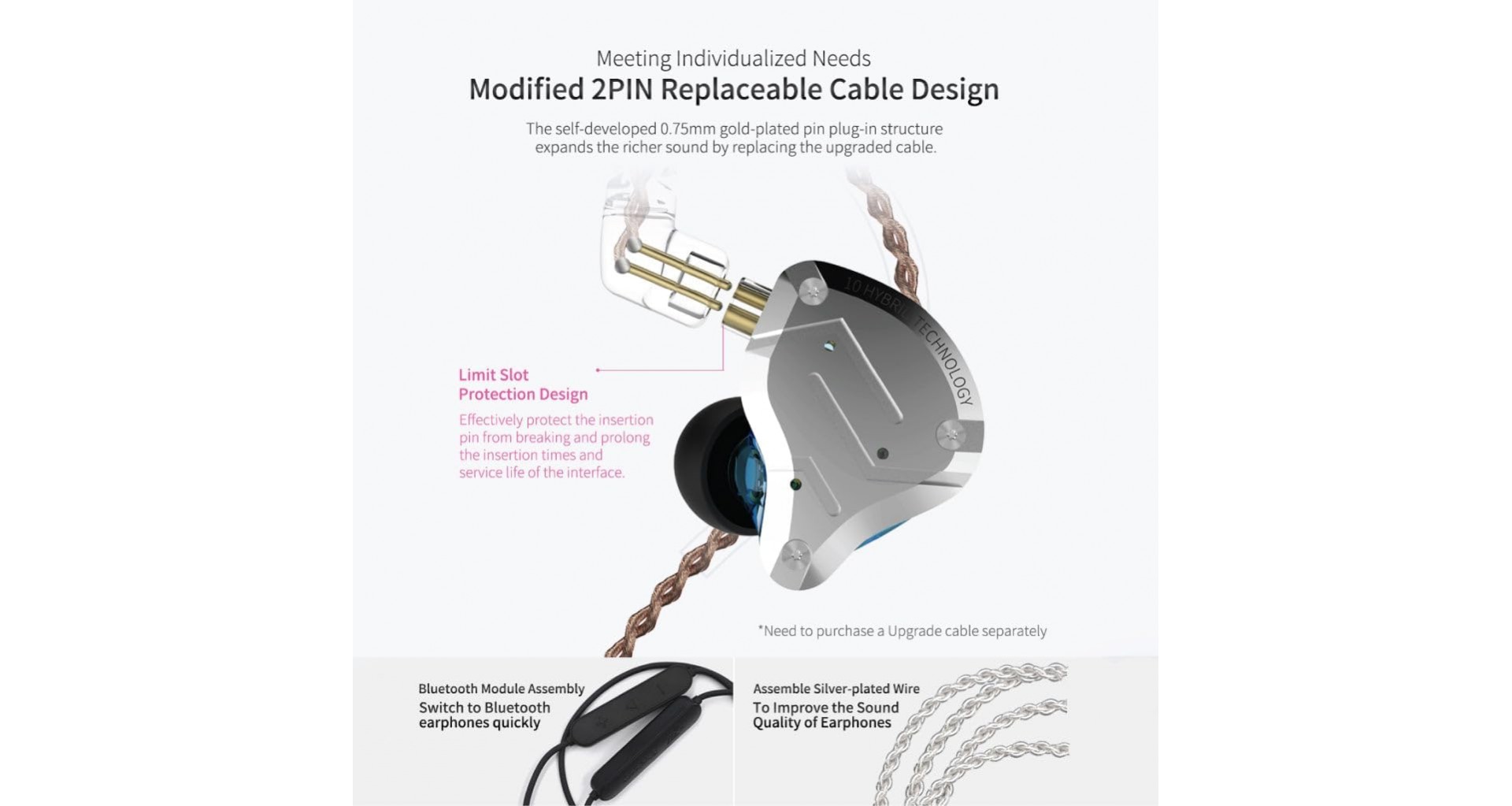 KZ Acoustics ZS10 PRO Stone Black Casti monitorizare In-Ear