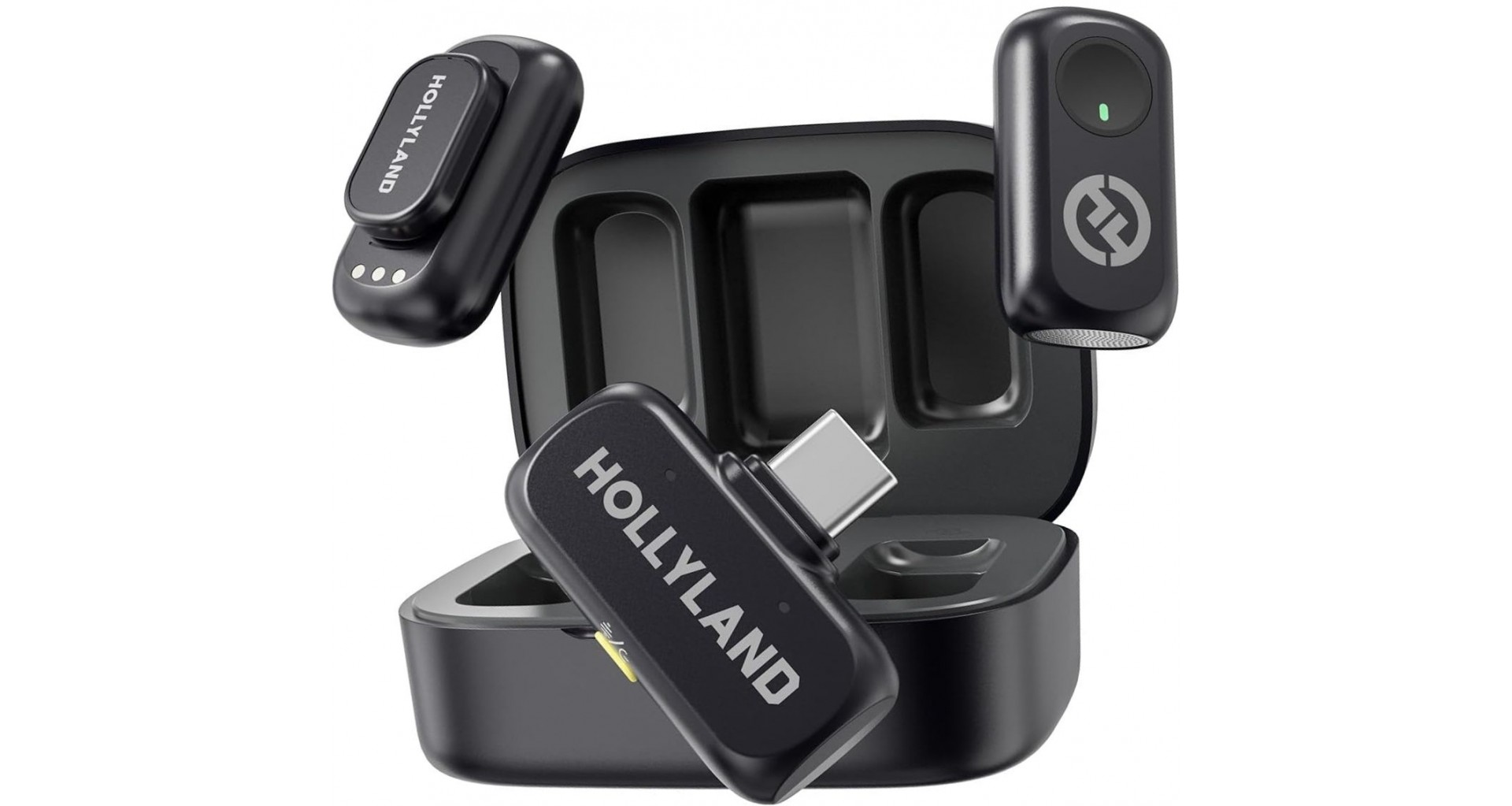 USB-C Ontvanger Hollyland Lark A1 Mini Duo Kabelloses Lavalier Mikrofon Für IPhone 15 Draadloze Microfoonset