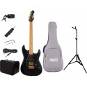JET Guitars JS-400 BK G HSS + amplificator si accesorii