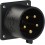 PCE 70x70 straight 32A 5p 6h IP44 black