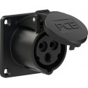 PCE 70x70 mm 16A 3p 6h IP44/IP54 black