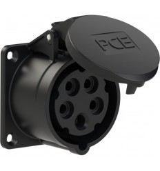 PCE 70x70 mm 16A 5p 6h IP44/IP54 black