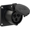 PCE 70x70 mm 16A 3p 6h IP44/IP54 TT black