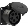 PCE 70x70 mm 16A 5p 6h IP44/IP54 TT black