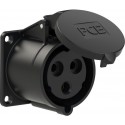 PCE 70x70 mm 32A 3p 6h IP44 TT black