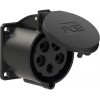 PCE 70x70 mm 32A 5p 6h IP44/IP54 TT black