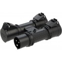 PCE 16A 3p 6h with plug IP44 (H-Connect) black