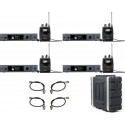 4 x Sennheiser EW IEM G4 (A) + cabluri antena + case rack