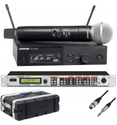 Shure SLXD24/SM58 + procesor Tascam + case 2U