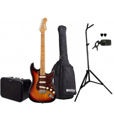 Pachete Zeedo Shop JET Guitars JS-300 SB SSS + Combo portabil si Accesorii