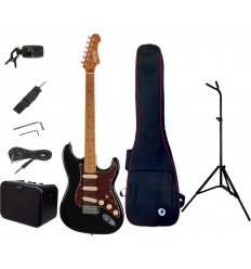 JET Guitars JS-300 BK SSS + amplificator si accesorii