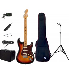 JET Guitars JS-300 SB SSS + amplificator si accesorii