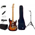JET Guitars JS-300 SB SSS + amplificator si accesorii