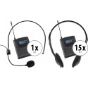 Pronomic Silent Guide V2 Basic Set cu 15 casti + 1 transmitator