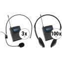 Pronomic Silent Guide V2 Conference Set cu 100 Casti + 3 Transmitator