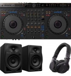 AlphaTheta DDJ-GRV6 + Pioneer DJ DM-40D Black + Pioneer DJ HDJ-CUE1 BK