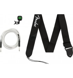 Fender Accessory Essentials Pack - Cable, Clip-On Tuner, Strap