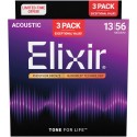 Elixir 16546 Nanoweb Phosphor Bronze Medium (3 Pack 16102)