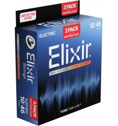 Elixir 16567 Nanoweb Nickel Plated Steel Light (3 Pack 12052)