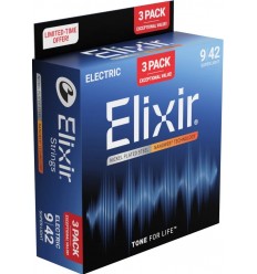 Elixir 16566 Nanoweb Nickel Plated Steel Super Light (3 Pack 12002)