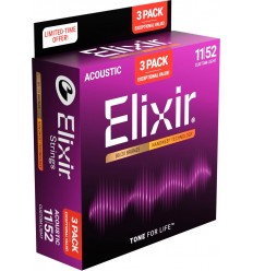 Elixir 16538 Nanoweb 80/20 Custom Light (3 Pack 11027)