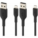Belkin BOOST CHARGE USB-A to Lightning Cable 1M Black 2-pack