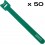 SET 50 x Velcro Cable Tie Verde Logo Alb 12 x 250 mm