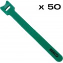 SET 50 x Velcro Cable Tie Verde Logo Negru 12 x 200 mm