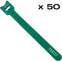 SET 50 x Velcro Cable Tie Verde Logo Alb 12 x 200 mm