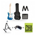 Fender Squier Affinity Stratocaster Pack HSS-LPB + Stativ + Acordor + Corzi