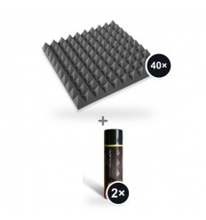 40 x Mega Acoustic PMP 5 50 x 50 Grafit + 2 x Mega Acoustic Contact adhesive