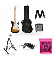 Fender Squier Sonic Stratocaster Pack 2-Color Sunburst + Stativ + Acordor + Corzi