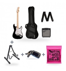 Fender Squier Sonic Stratocaster Pack Black + Stativ + Acordor + Corzi