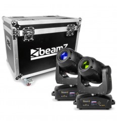 Beamz 2x IGNITE180 Spot LED Moving Head & Flightcase