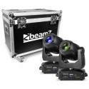 Beamz 2x IGNITE180 Spot LED Moving Head & Flightcase
