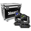 Beamz 2x IGNITE180 Spot LED Moving Head & Flightcase