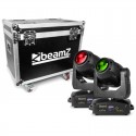 Beamz 2x IGNITE180B Beam LED Moving Head & Flightcase