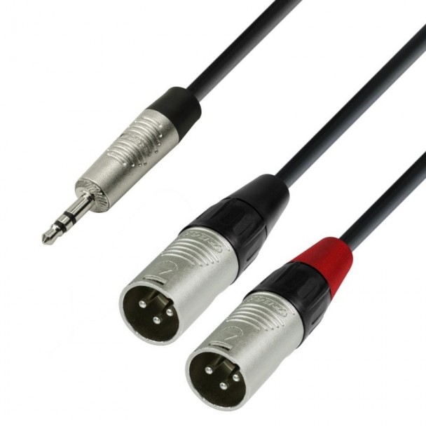 Adam Hall 4Star Y TRS3.5-2XLRm 3m cablu adaptor Jack stereo 3.5 mm