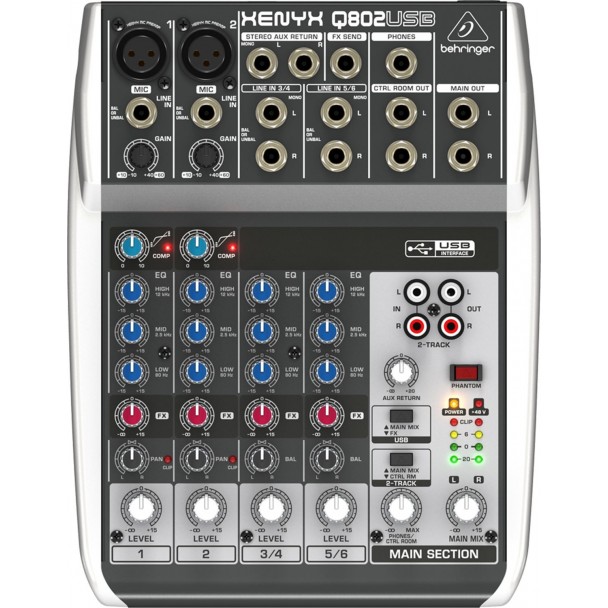 Behringer Xenyx Q802USB Mixer audio Zeedo Shop