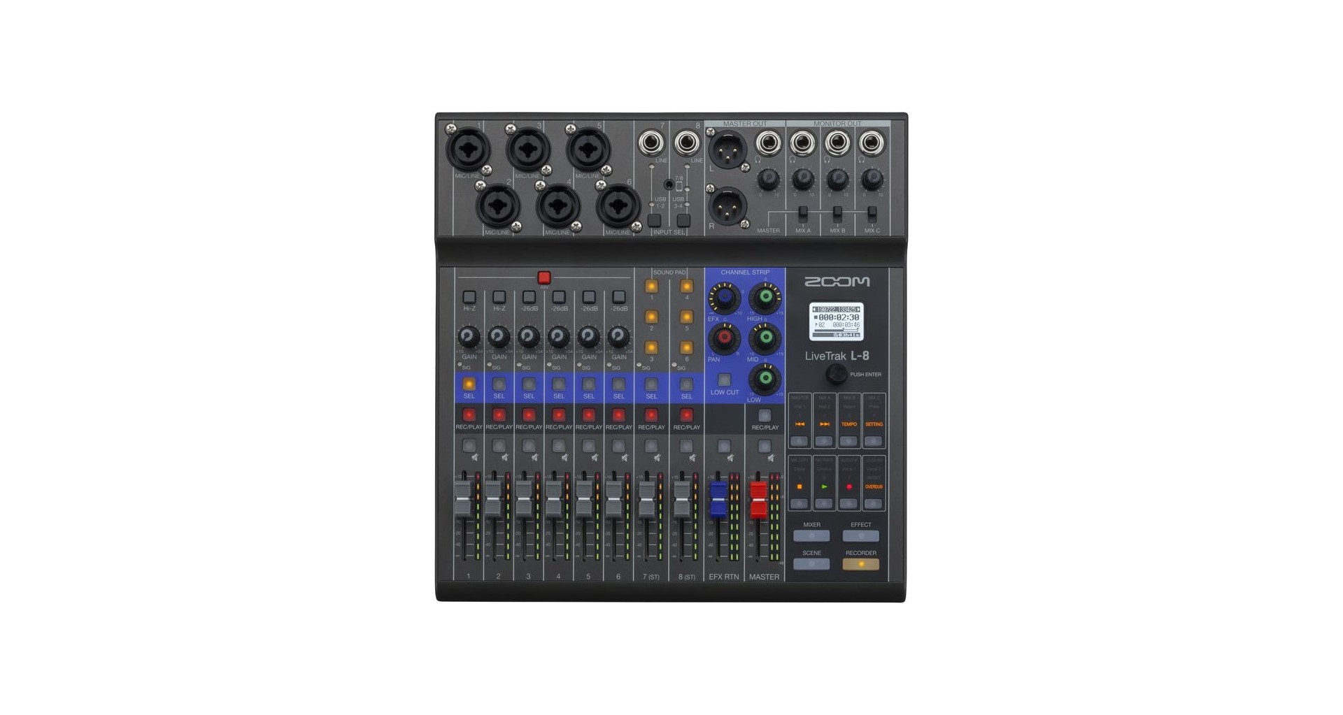 Zoom LiveTrak L-8 Mixer digital si interfata audio - Zeedo Shop