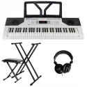 Set Orga Funkey 61 Edition Touch White + Stativ + Scaun + Casti