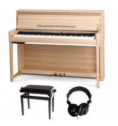 Set Pian Digital Classic Cantabile UP-1 Upright Oak + Scaun + Casti