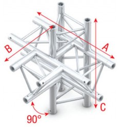 Milos Deco-22 Triangle truss - T-Cross + up/down 5-way 90°