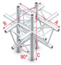 Milos Deco-22 Triangle truss - Cross up/down 6-way 90°